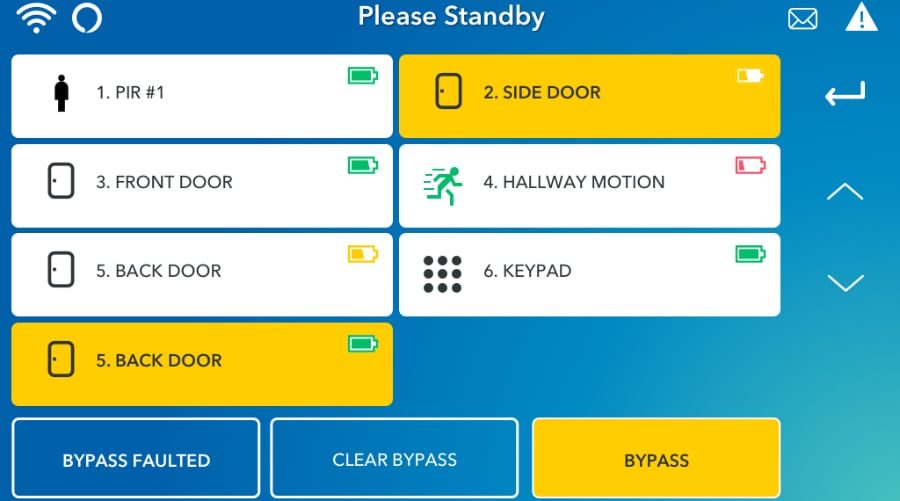 Denver security system command screen.